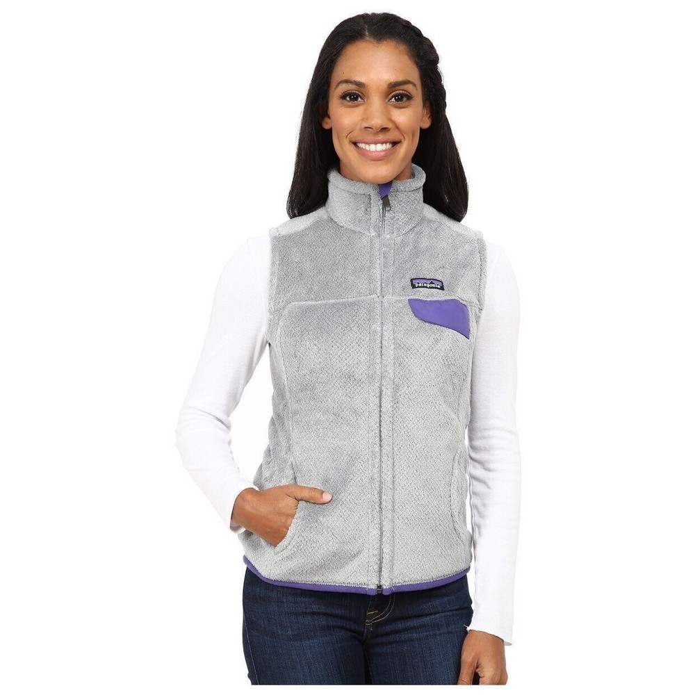 VTG Patagonia Women's Re-Tool Fleece Vest Front Zip Gray Size S